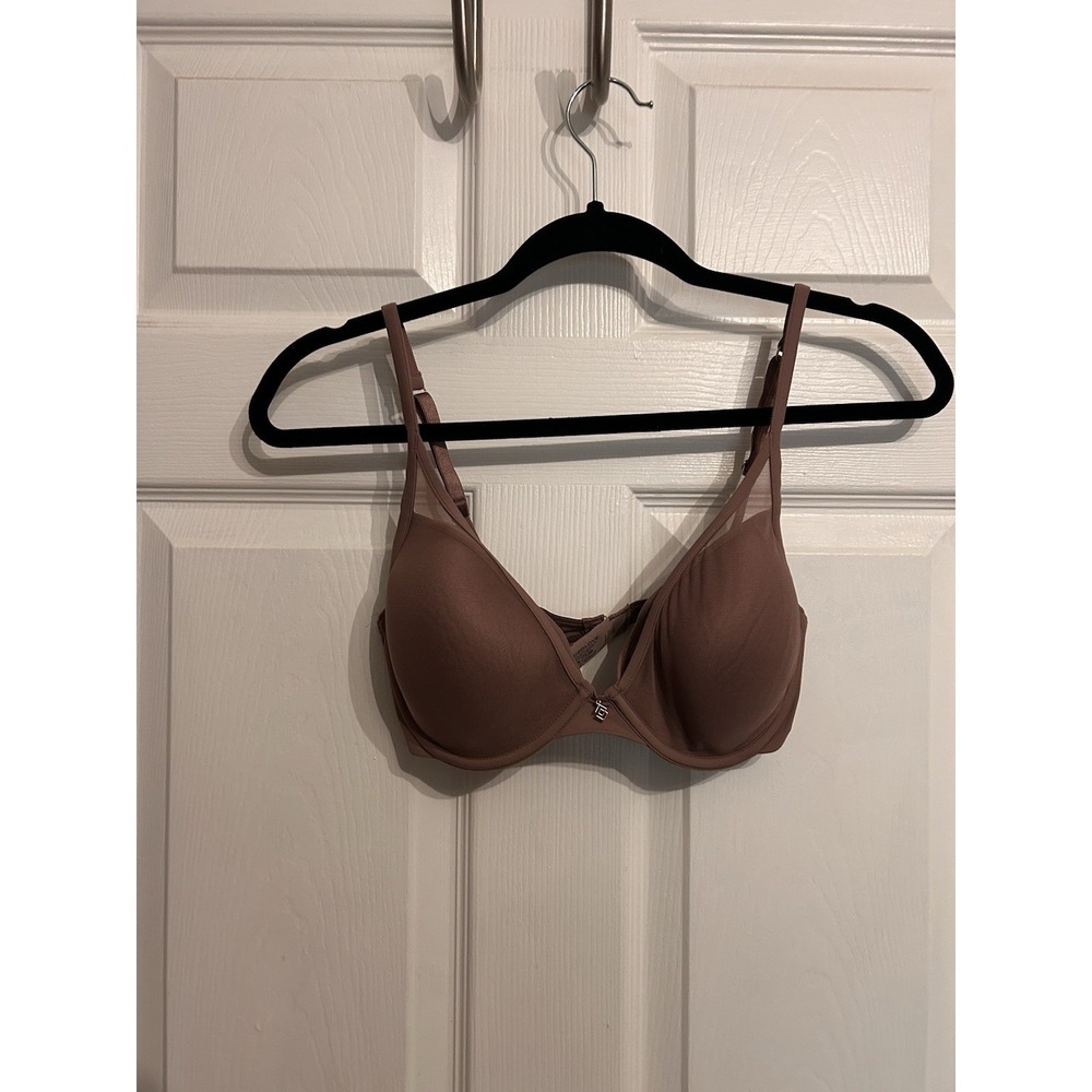 Third‎ Love 32 D 1/2 Bra  24/7 Classic Contour Plunge Underwire Pad Inserts Mesh